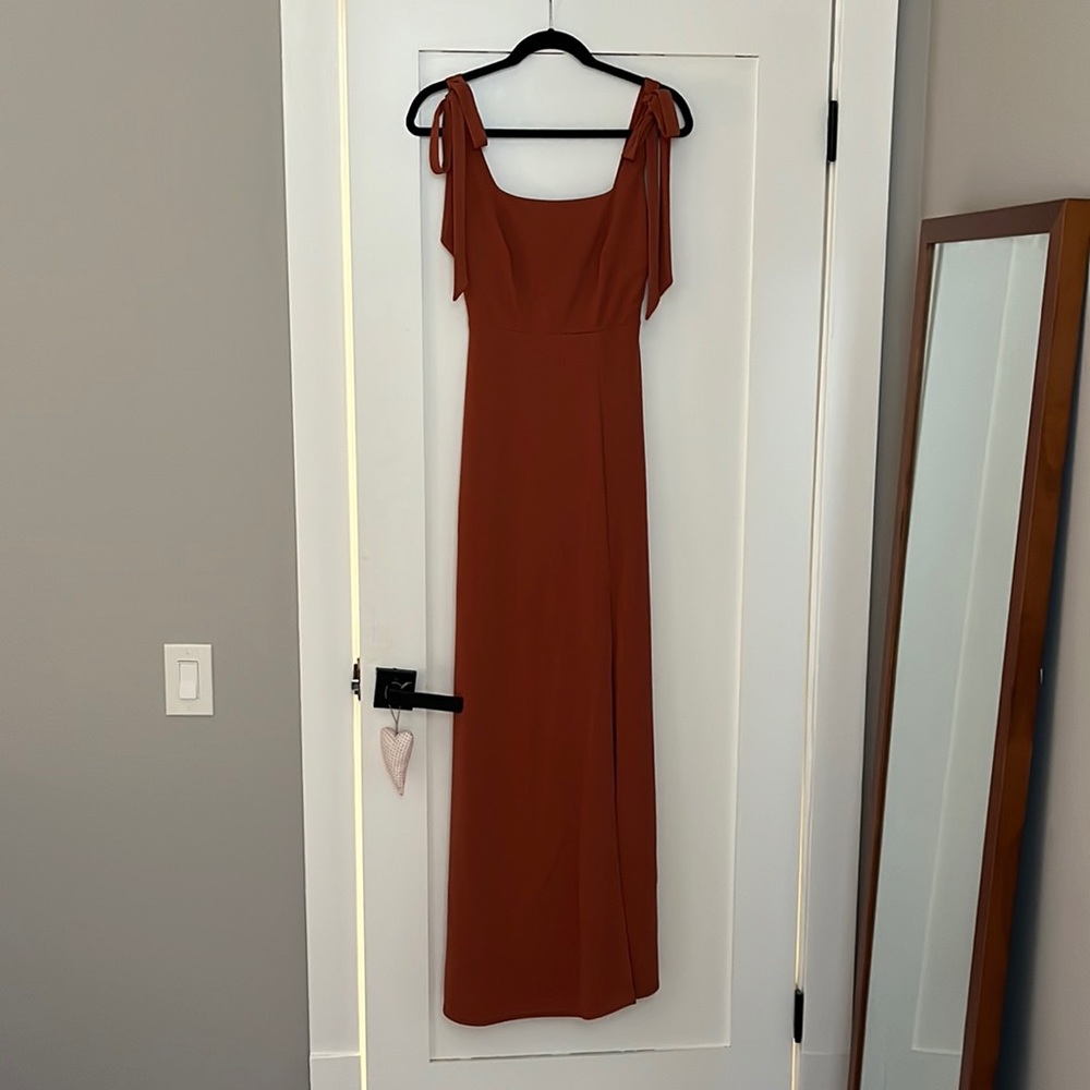 Birdy Grey Rust Tie-Shoulder Bridesmaid Dress